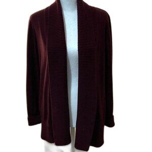 INC International Concepts Deep Red Open Cardigan